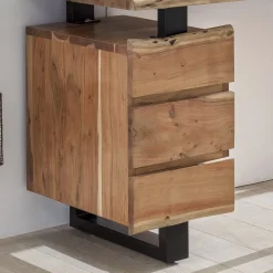 Massivholz Baumkanten Schreibtisch 147x80 - Necrus