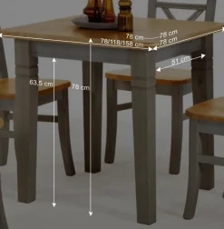 Massivholz Esstisch Jytte in Grau Kiefer