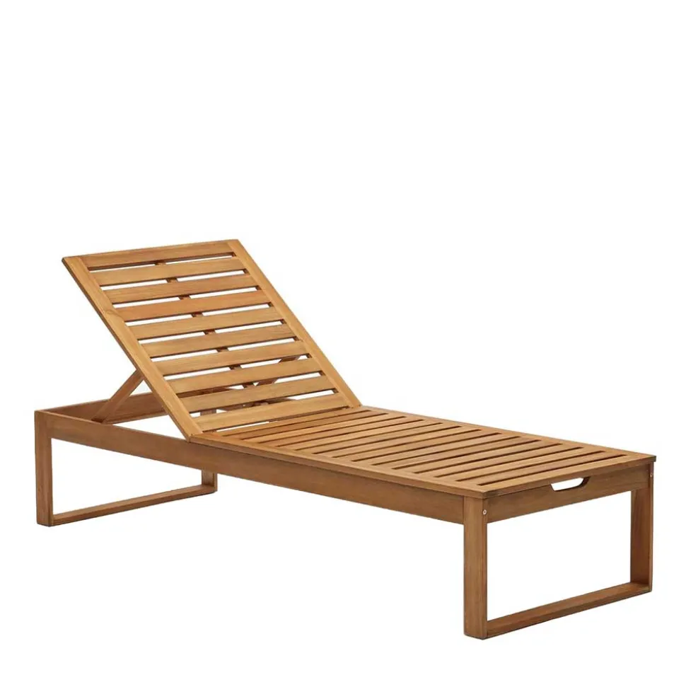 Massivholz Gartenliege mit verstellbarem Kopfteil - Paddock