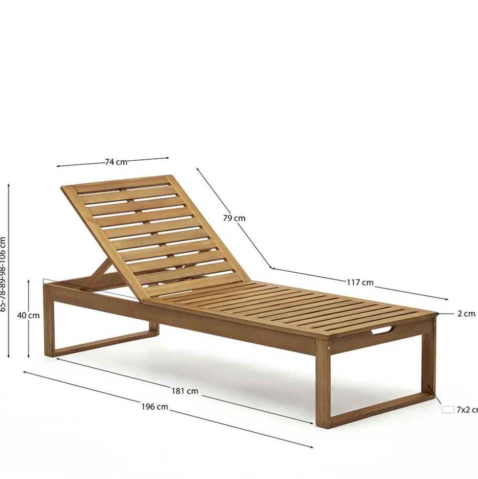 Massivholz Gartenliege mit verstellbarem Kopfteil - Paddock