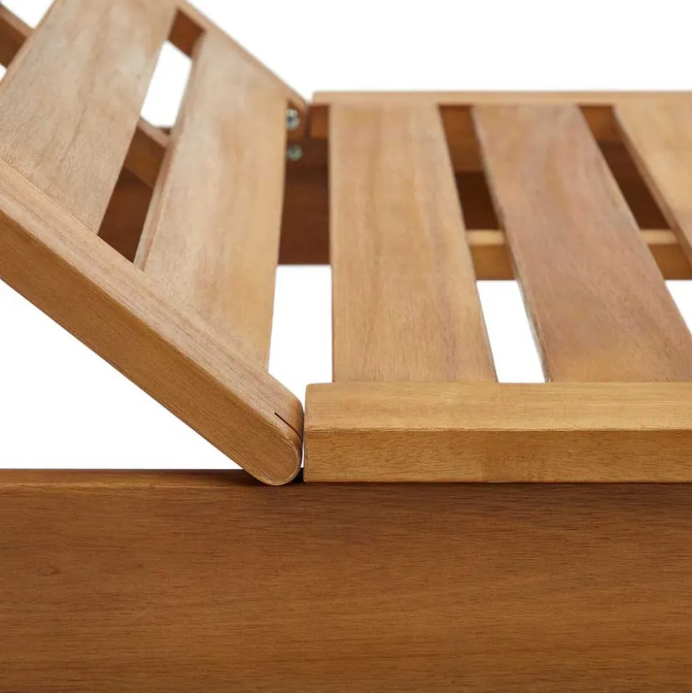 Massivholz Gartenliege mit verstellbarem Kopfteil - Paddock