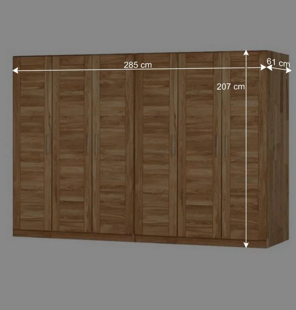 Massivholz Kleiderschrank Cranos aus Wildeiche