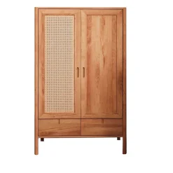 Massivholz Kleiderschrank mit 2 Türen & Schublade - Indrya