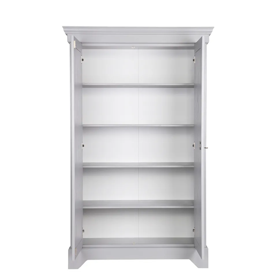 Massivholz Kleiderschrank Saliara in Grau