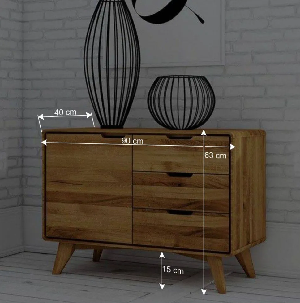 Massivholz Kombi-Kommode in Natur geölt - Eavy I