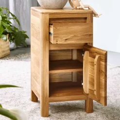 Massivholz Kommode Uvinessa 1-türig mit Schublade