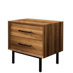 Massivholz Nachtkommode mit zwei Schubladen - Kerfa