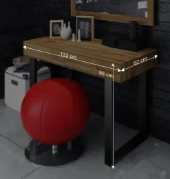 Massivholz Schminktisch Manzey aus Wildeiche Massivholz