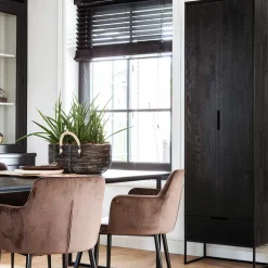 Massivholz Schrank in Schwarz - Almery