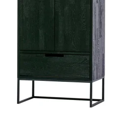 Massivholz Schrank in Schwarz - Almery