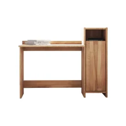 Massivholz Schreibtisch Salomonia mit Schrank