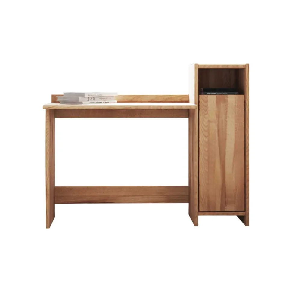 Massivholz Schreibtisch Salomonia mit Schrank