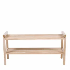 Massivholz Schuhregal in Eiche White Wash - Vaxos