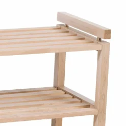 Massivholz Schuhregal in Eiche White Wash - Vaxos