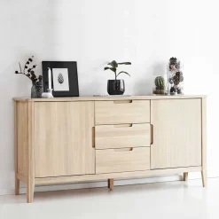 Massivholz Sideboard in Eiche Bianco - Vangus