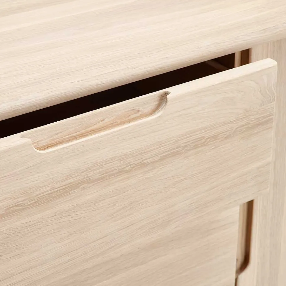 Massivholz Sideboard in Eiche Bianco - Vangus