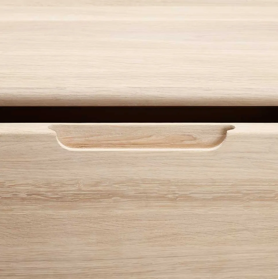 Massivholz Sideboard in Eiche Bianco - Vangus