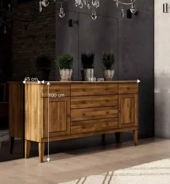 Massivholz Sideobard Masdamos aus Wildeiche geölt