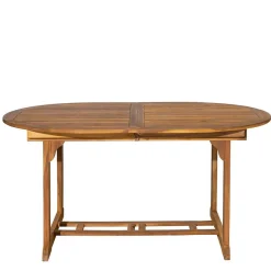 Massivholz Tischgruppe oval - Eliva (vierteilig)