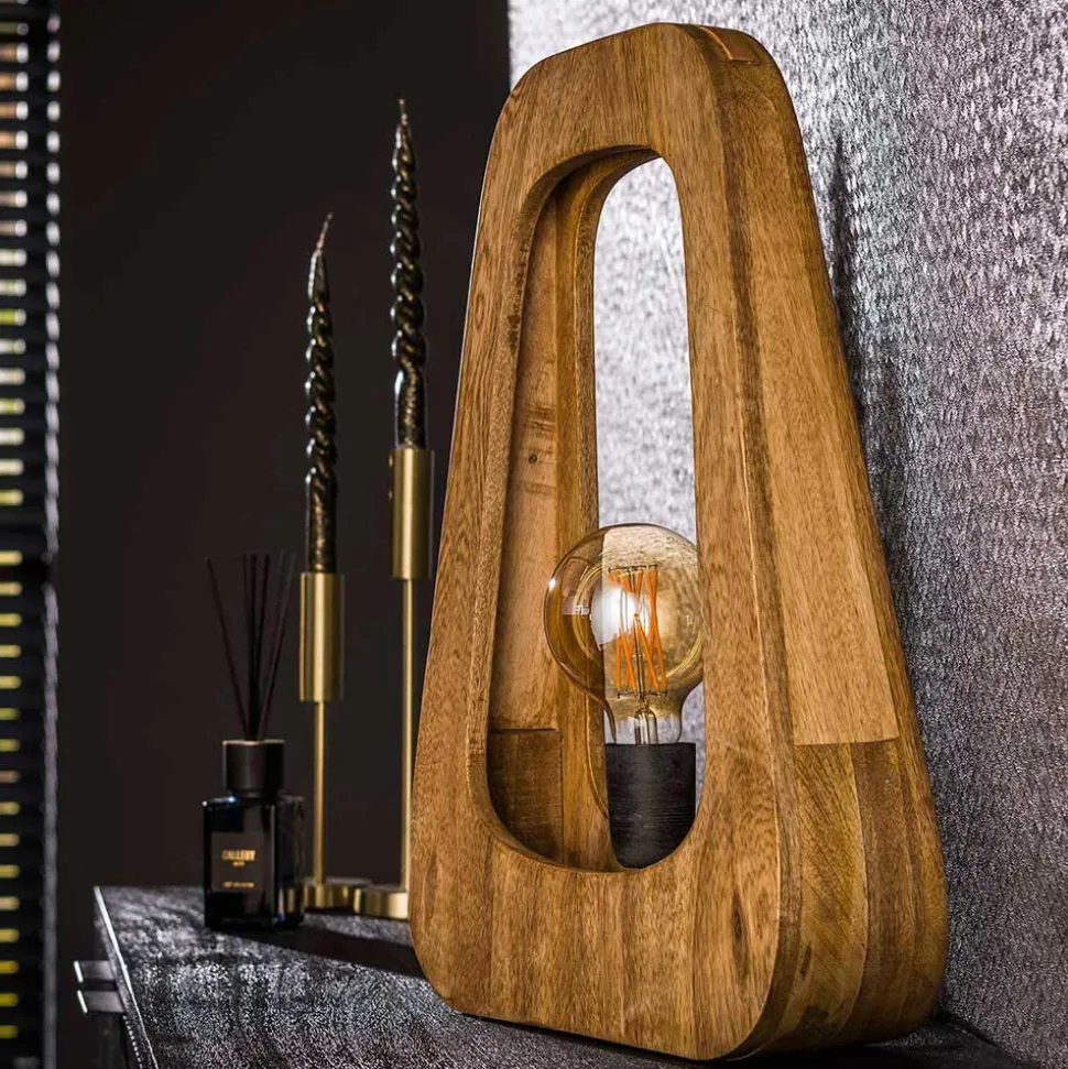 Massivholz Tischlampe aus Mangobaum - Cuysana