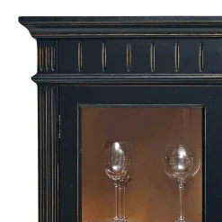 Massivholz Vitrine Zanyorita in Schwarz