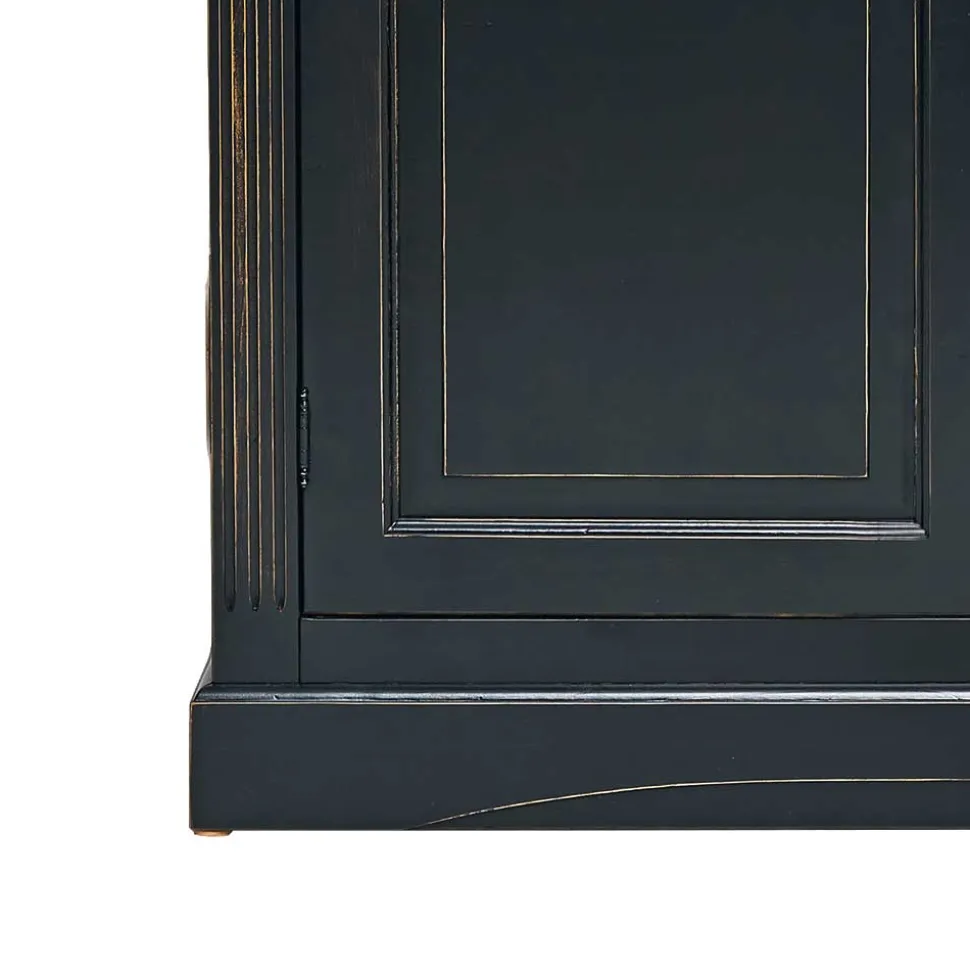 Massivholz Vitrine Zanyorita in Schwarz