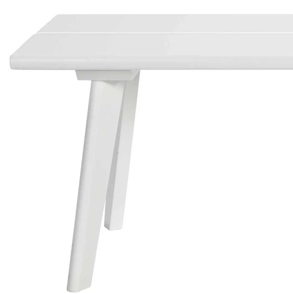 Massivholzbank aus Buche in Weiß lackiert - Bistrita