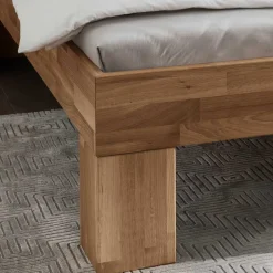 Massivholzbett & 2 Nachtkommoden - Esvilda (dreiteilig)