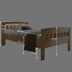 Massivholzbett Francisca aus Kernbuche