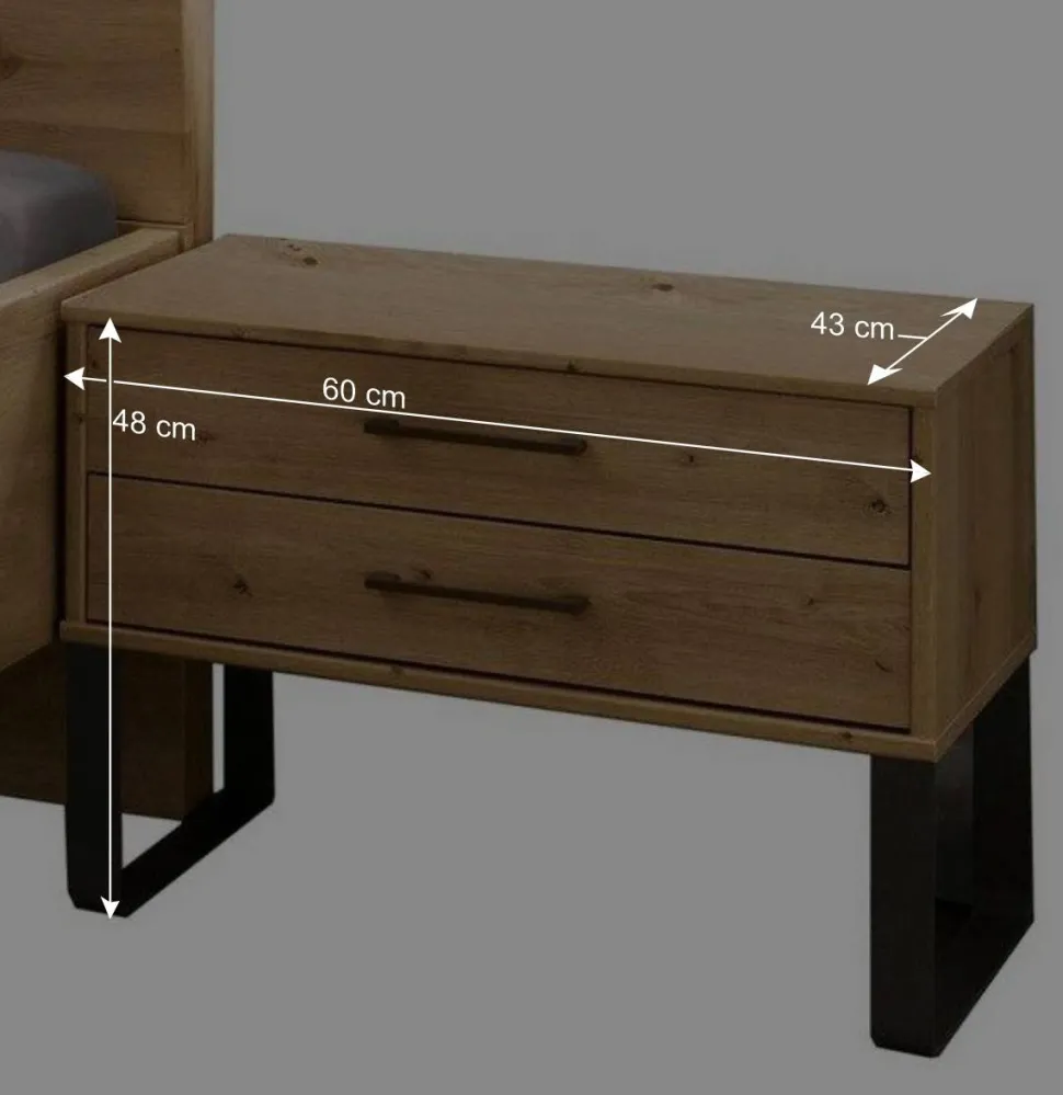 Massivholzbett in Wildeiche Bianco - Siestago