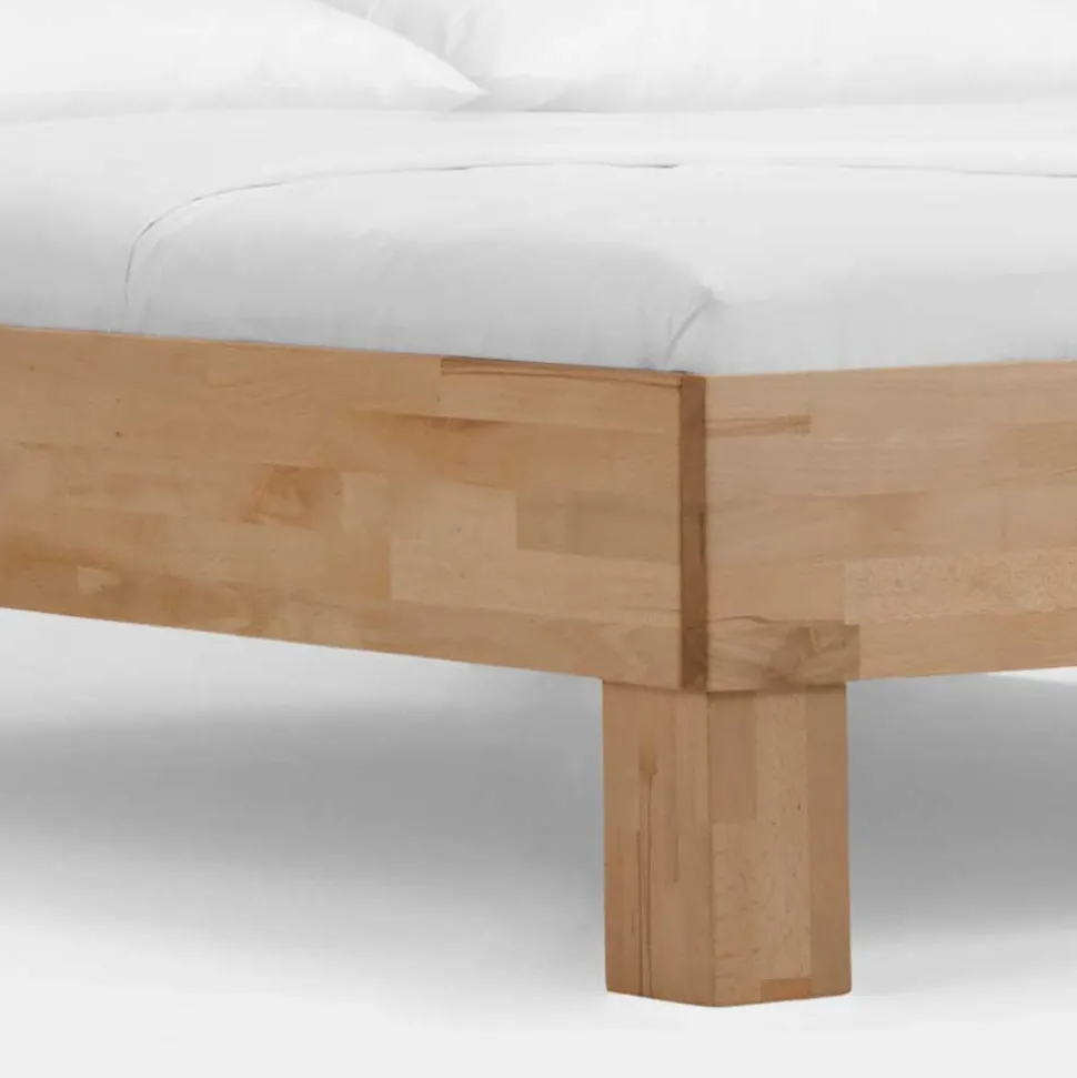 Massivholzbett Zenya mit Kunstleder-Kopfteil Dunkelbraun (zweiteilig)