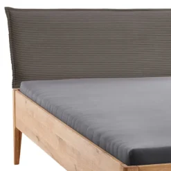 Massivholz-Bettgestell mit Cord-Kopfteil - Babahira