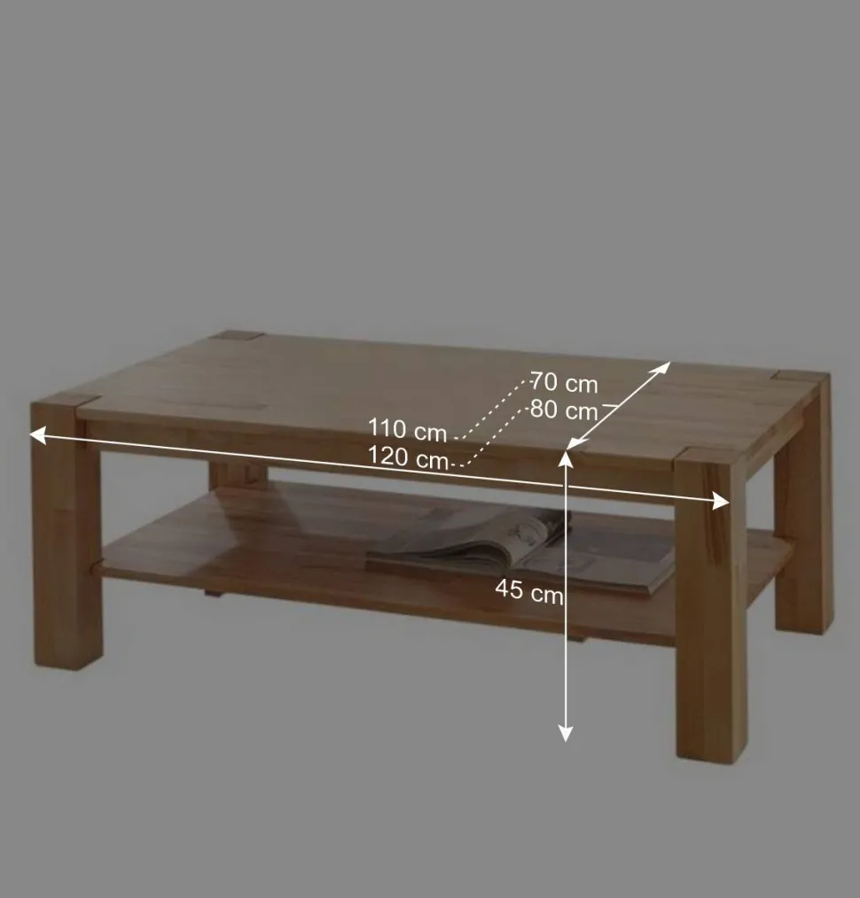 Massivholz-Couchtisch Pogamo aus Kernbuche