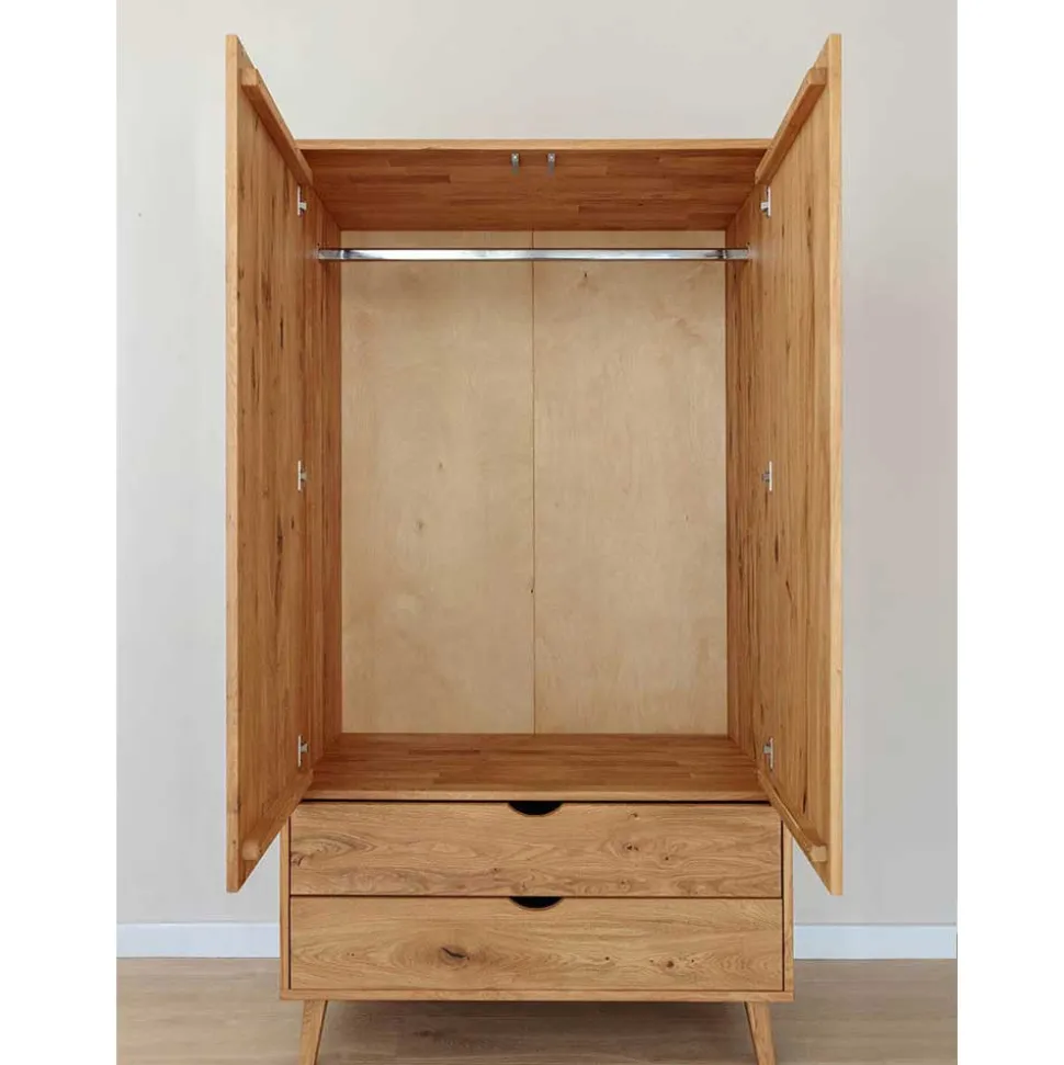 Massivholz-Kleiderschrank mit zwei Schubladen - Fabijola
