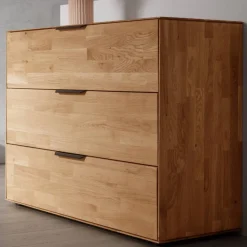 Massivholz-Kommode mit drei Schubladen - Kassanda