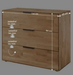 Massivholz-Kommode mit drei Schubladen - Kassanda