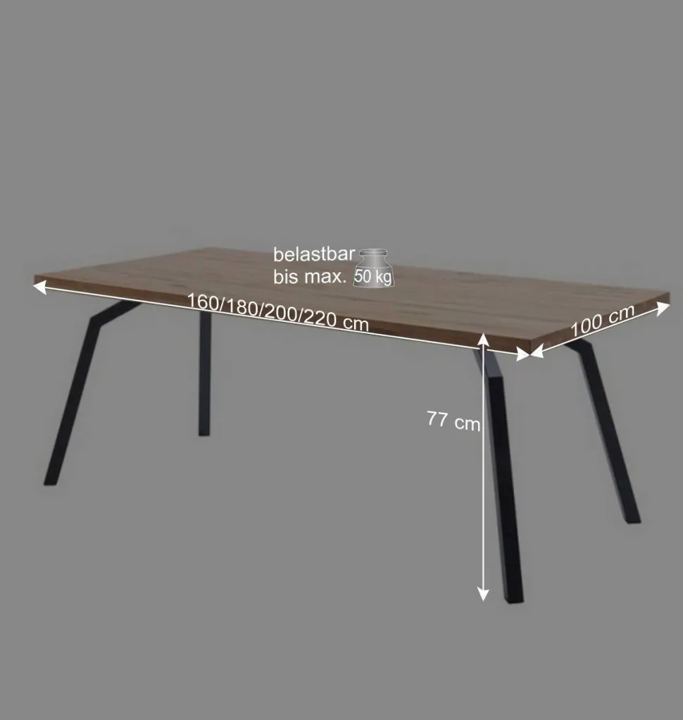 Massivholztisch aus Balkeneiche - Leveziano