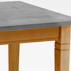 Massivholztisch in Grau & Kiefer Lauge - Eshelas