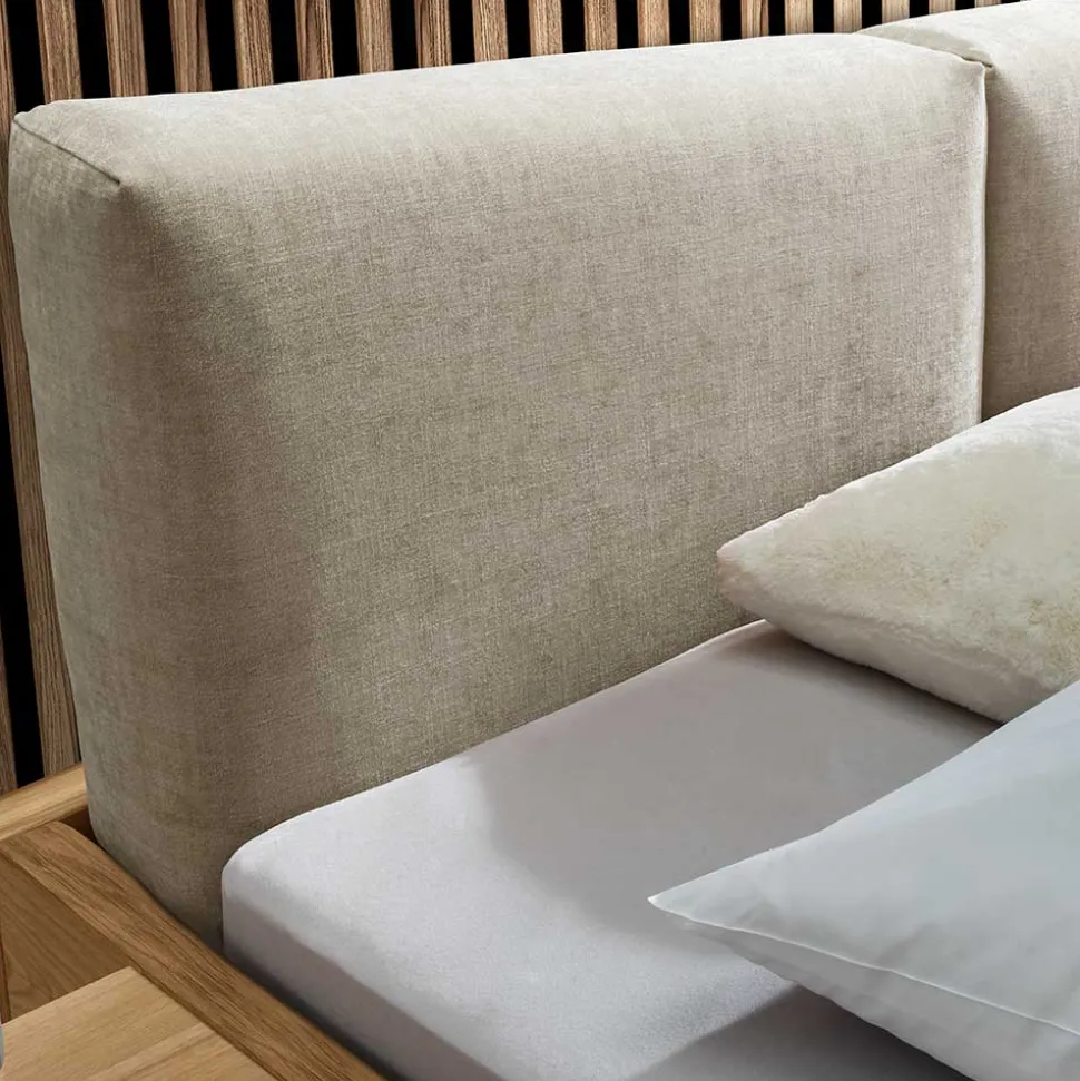 Material Mix Doppelbett und Nachttischen - Kaldes (dreiteilig)