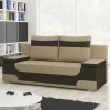Material-Mix-Schlafsofa in Beige und Braun - Swan