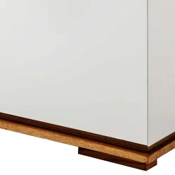 Mattweißes Highboard mit Asteiche massiv - Vangels