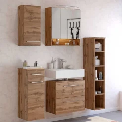 Möbel Badeinrichtung in Wildeichefarben - Lemnas (fünfteilig)