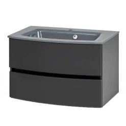 Möbel fürs Badezimmer in Dunkelgrau - Natarivos (dreiteilig)