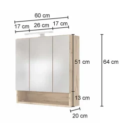 Möbel fürs Badezimmer in Wildeiche - Lemnas (vierteilig)