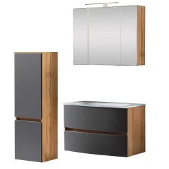 Möbel fürs Badezimmer zweifarbig - Larutta (dreiteilig)