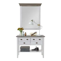 Möbel Set Mirandesca in Weiß Grau (zweiteilig)