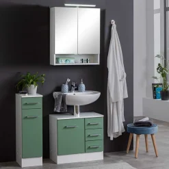 Möbelprogramm Badezimmer in Grün - Loenixa (dreiteilig)