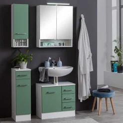 Möbelprogramm fürs Bad in Grün - Loenixa (vierteilig)