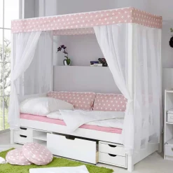 Mädchen Himmelbett Emyta aus Kiefer Massivholz