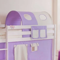 Mädchen Hochbett Adlona in Lila-Weiß